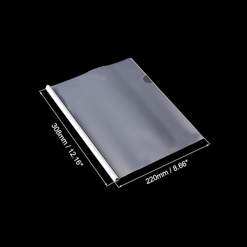 أغلفة تقارير بيضاء شفافة مع شريط انزلاقي 20 قطعة، مجلدات عرض A4 بسعة 75 ورقة - Image 3