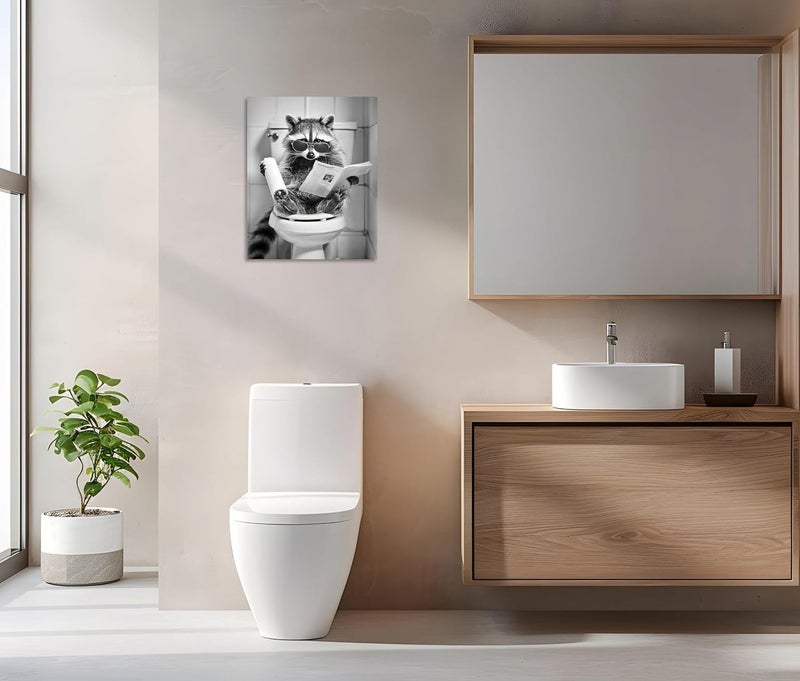 ARS فن الجدار القماشي المرح لراكون في الحمام - Image 4