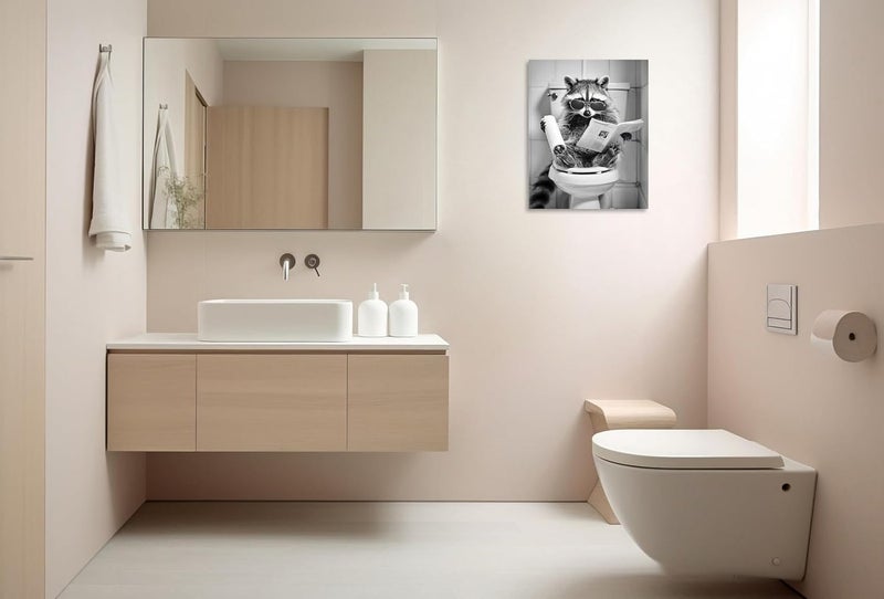 ARS فن الجدار القماشي المرح لراكون في الحمام - Image 3