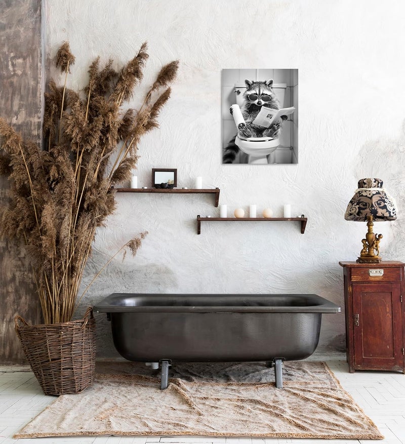 ARS فن الجدار القماشي المرح لراكون في الحمام - Image 5