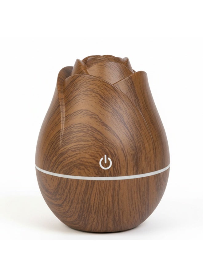 موزع زيوت عطرية سعة 200 مل، موزع رذاذ بارد ومرطب، هادئ للغاية، إضاءة LED ملونة، إيقاف تشغيل تلقائي، يدوم طويلاً، تصميم خشبي أنيق للمنزل والمكتب - Image 1