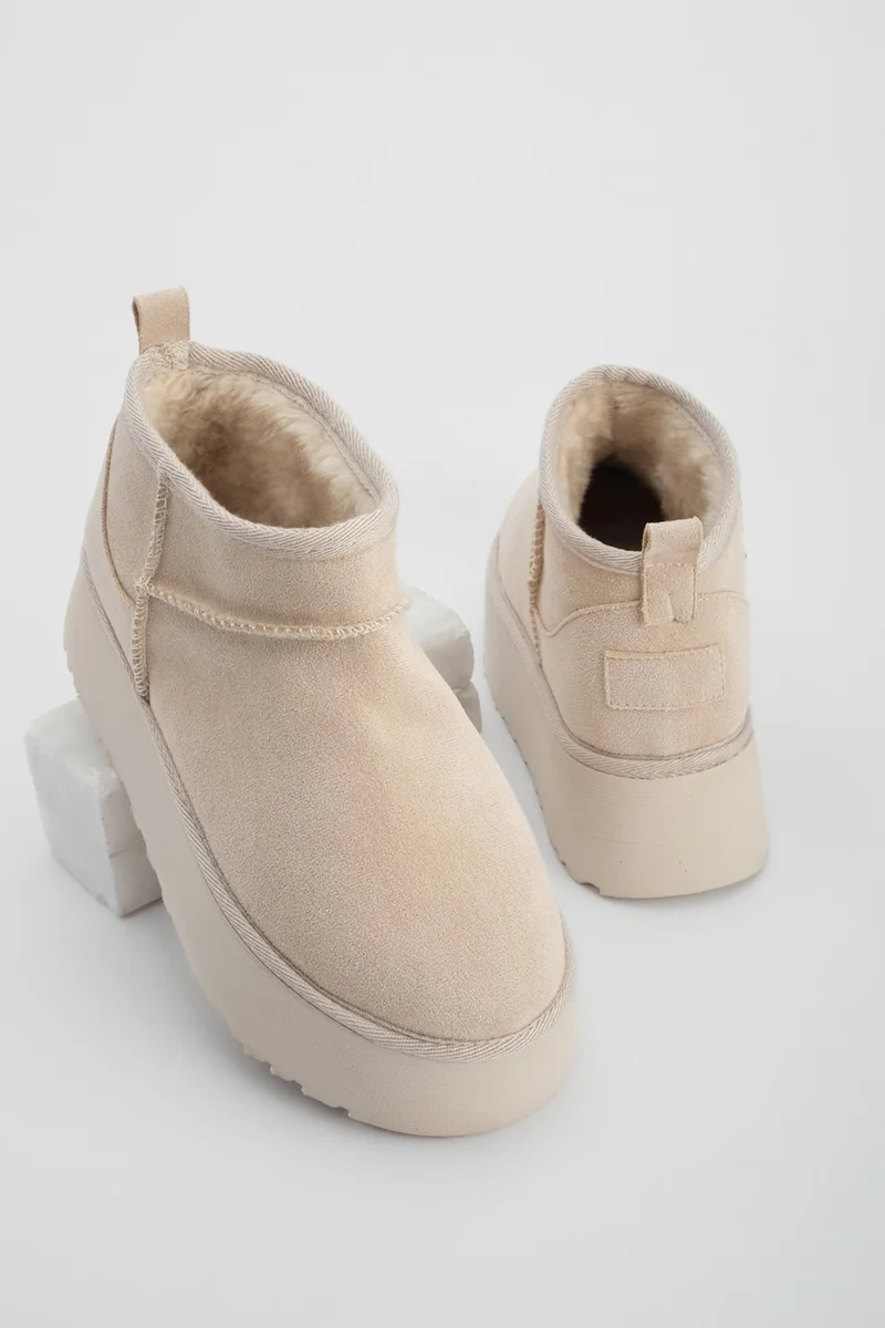 MARJIN Margin Women's Thick Sole Fur Half Boots Tefis