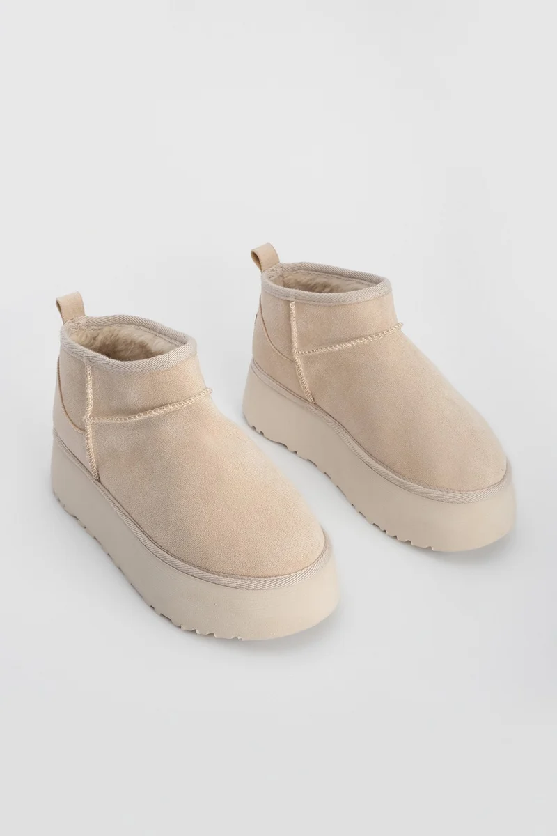 MARJIN Margin Women's Thick Sole Fur Half Boots Tefis