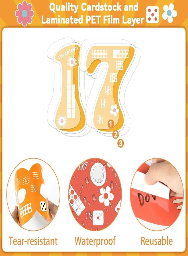 CHUNNIN 20Pcs 13In Groovy Jumbo Numbers Bulletin Board Set Groovy Hippie 1-20 Cutouts for Classroom Wall Decoration Learning School Educational Teaching Tool Supplies - Image 3