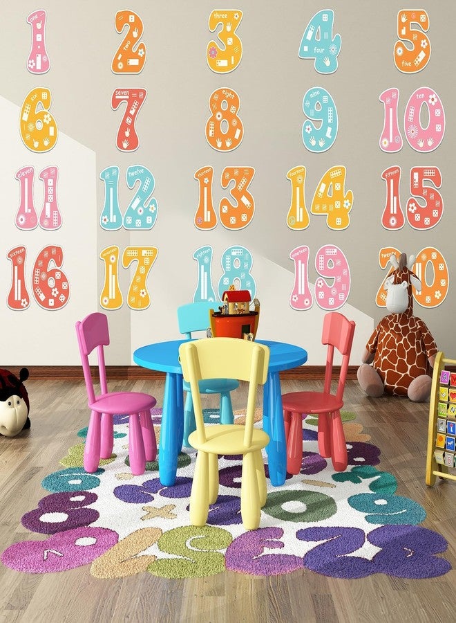 CHUNNIN 20Pcs 13In Groovy Jumbo Numbers Bulletin Board Set Groovy Hippie 1-20 Cutouts for Classroom Wall Decoration Learning School Educational Teaching Tool Supplies - Image 4