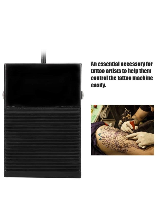 klarako Tattoo Foot Pedal, Professional Metal Tattoo Power Switch Tattoo Power Machine Supply Black Foot Switch Pedal Body Art Tattoo, 6.35mm Socket - Image 3