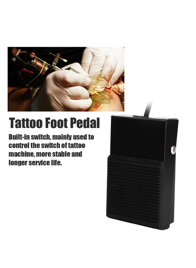 klarako Tattoo Foot Pedal, Professional Metal Tattoo Power Switch Tattoo Power Machine Supply Black Foot Switch Pedal Body Art Tattoo, 6.35mm Socket - Image 4
