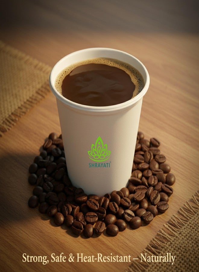 Shrayati Sugarcane Bagasse Cups, 250 ml, Pack of 50 Pcs, Biodegradable, Compostable, Ecofriendly, Best for Coffee and colddrinks and Serve Any Liquid Food (Hot and Cold) - Image 4