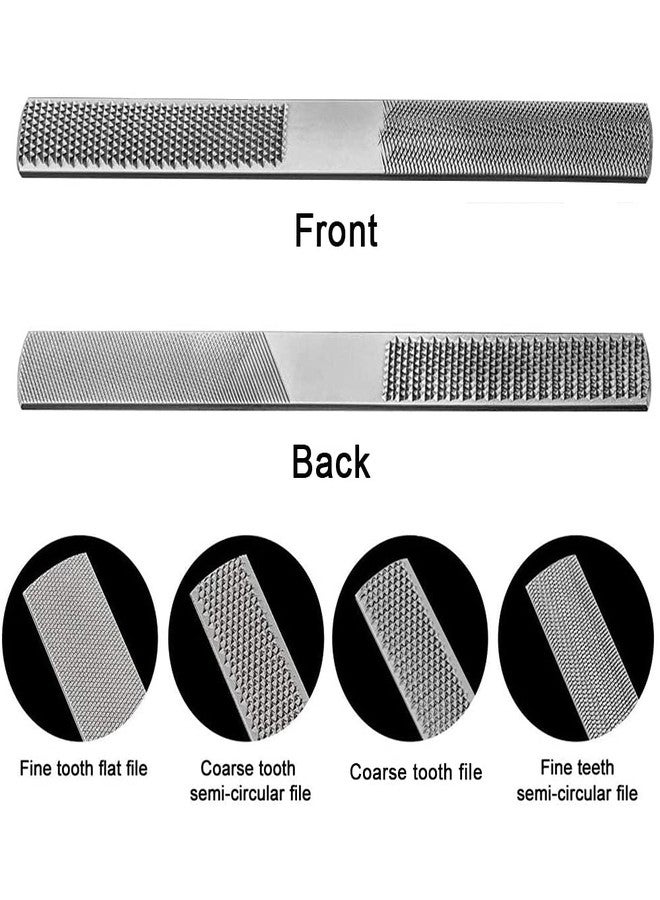 Serplex® 7.8 Inch 4 Way Wood Rasp, 4 In 1 Hand Files for Carpentry Woodworking, Half Round Flat & Needle Files Wood Rasp Needle Files Wood Rasp for Sharping Wood and Soft Metal Tools - Image 2