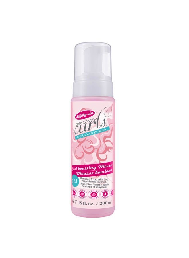 dippity-do Girls with Curls Curl Enhancing Mousse - Lightweight 3-in-1 Defining Mousse for Curly and Wavy Hair - Hibiscus and Olive Oil for Frizz Free and Bouncy Curls - 200 mL/6.7 fl oz - Image 1