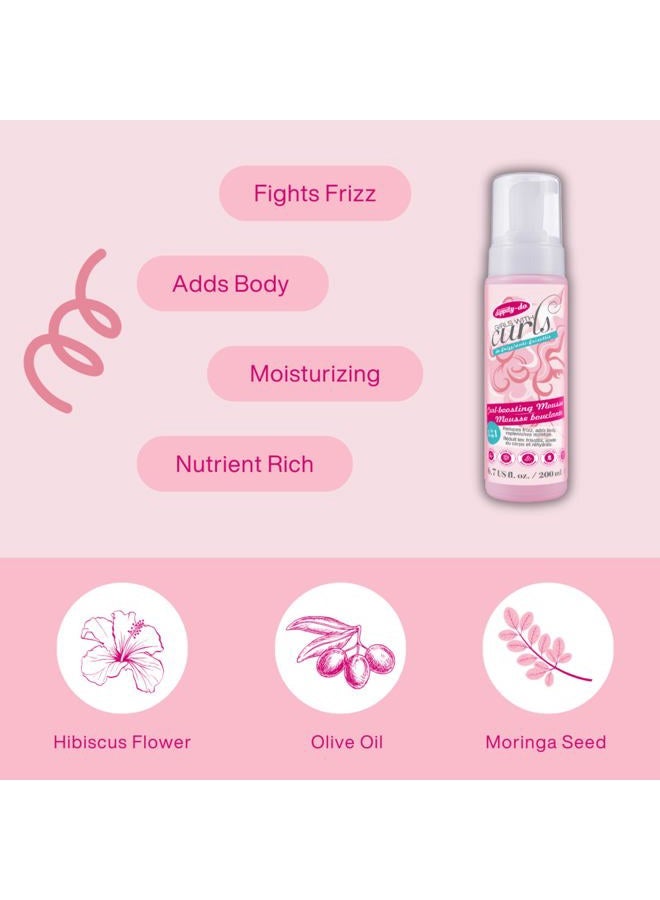 dippity-do Girls with Curls Curl Enhancing Mousse - Lightweight 3-in-1 Defining Mousse for Curly and Wavy Hair - Hibiscus and Olive Oil for Frizz Free and Bouncy Curls - 200 mL/6.7 fl oz - Image 2