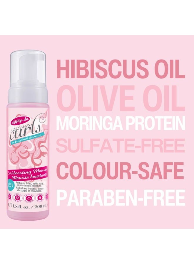 dippity-do Girls with Curls Curl Enhancing Mousse - Lightweight 3-in-1 Defining Mousse for Curly and Wavy Hair - Hibiscus and Olive Oil for Frizz Free and Bouncy Curls - 200 mL/6.7 fl oz - Image 3