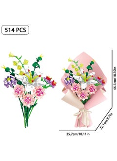 KASTWAVE Flower Bouquet Building Blocks Creativity Artificial Flowers Building Toy Set  - Image 2