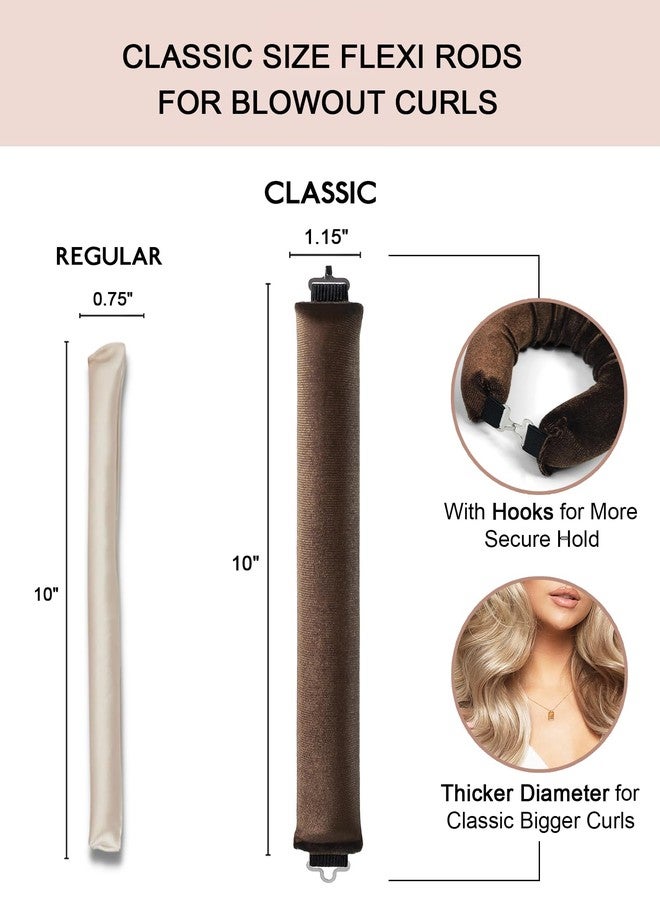 BLUSHIA Overnight Curls Heatless Hair Curler No Heat Satin Heatless Curling Rods Foam Sponge Hair Rollers for Short Long Hair to Sleep - Brown (Pack of 3) - Image 3