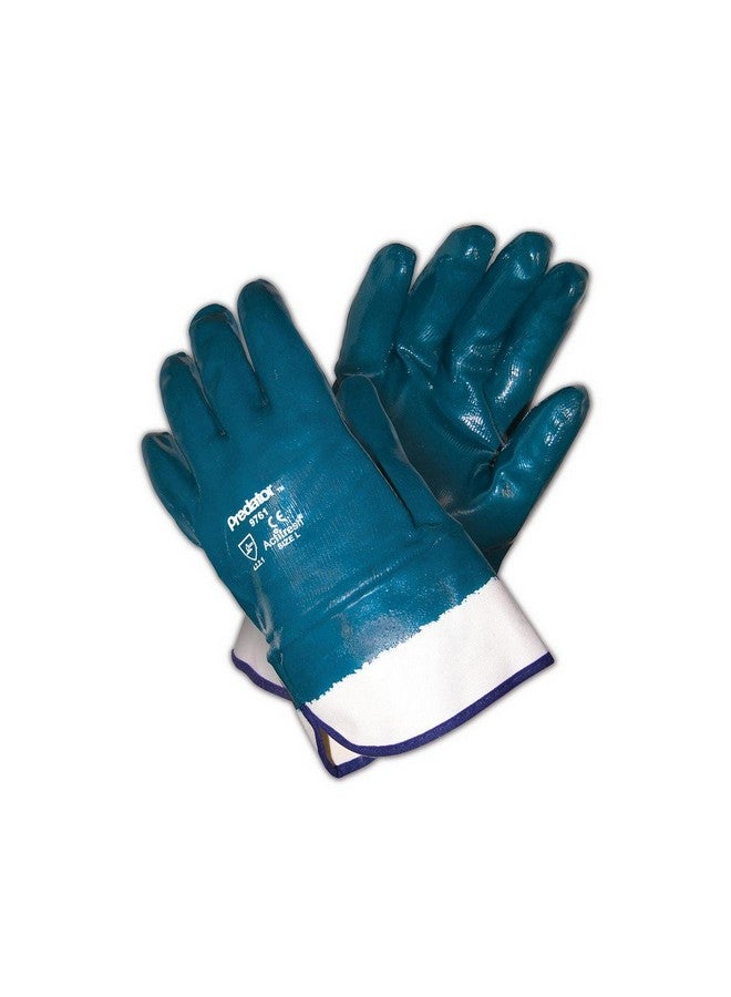 MCR Safety MCR Safety 9761 Predator Fully Coated Nitrile, One Size Fits All, Blue/White (Pack of 12) 