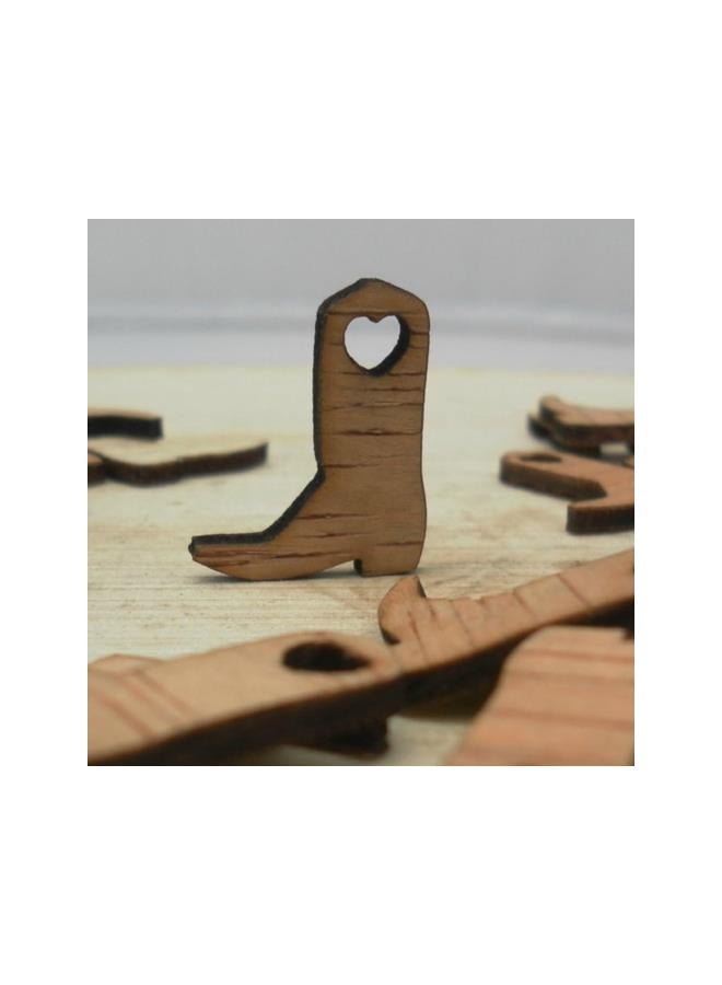 klarako 50pcs Miniature Wooden Cowboy Boots Embellishments Crafts for Wedding Party Decoration - Image 2
