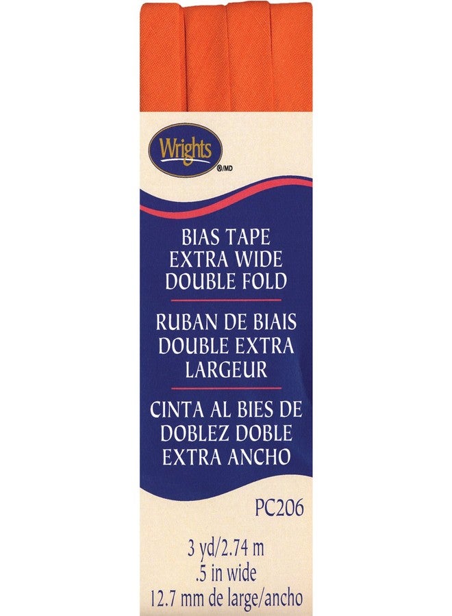 شريط تحيز مزدوج الطي من Wright Products، مقاس 1/2 بوصة × 3 ياردة، لون قشر البرتقال