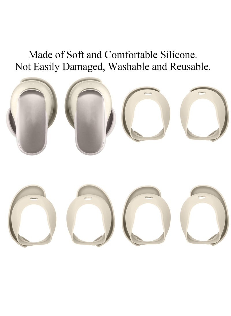 [3 Pairs] Ear Tips Covers for Bose QuietComfort Earbuds II and Bose QuietComfort Ultra Earbuds (2023) Anti- Slip Silicone Sports Wing Tips Washable Eartips Accessories (Cream-Coloured)  - Image 3