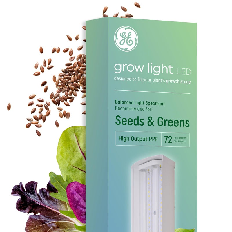 GE LED Grow Light for Indoor Plants Integrated LED Light Fixture for Seeds and Greens Balanced Light Spectrum 25000 Hours Lifespan 72 PPF 24 Inches 1 Pack Packaging May Vary - Image 2