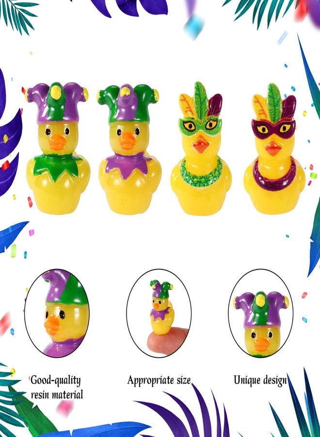 Sinbana 60pcs Mardi Gras Duckies, Resin Mini Small Little Tiny Miniature Duck Bulk Funny Cruise Ship Ornaments Toys Mardi Gras Birthday Shower Party Favors Decorations Supplies Gifts Carnival (Clown+Mask) - Image 4