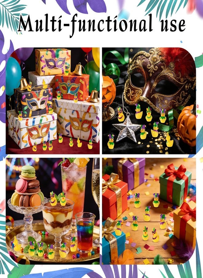 Sinbana 60pcs Mardi Gras Duckies, Resin Mini Small Little Tiny Miniature Duck Bulk Funny Cruise Ship Ornaments Toys Mardi Gras Birthday Shower Party Favors Decorations Supplies Gifts Carnival (Clown+Mask) - Image 5