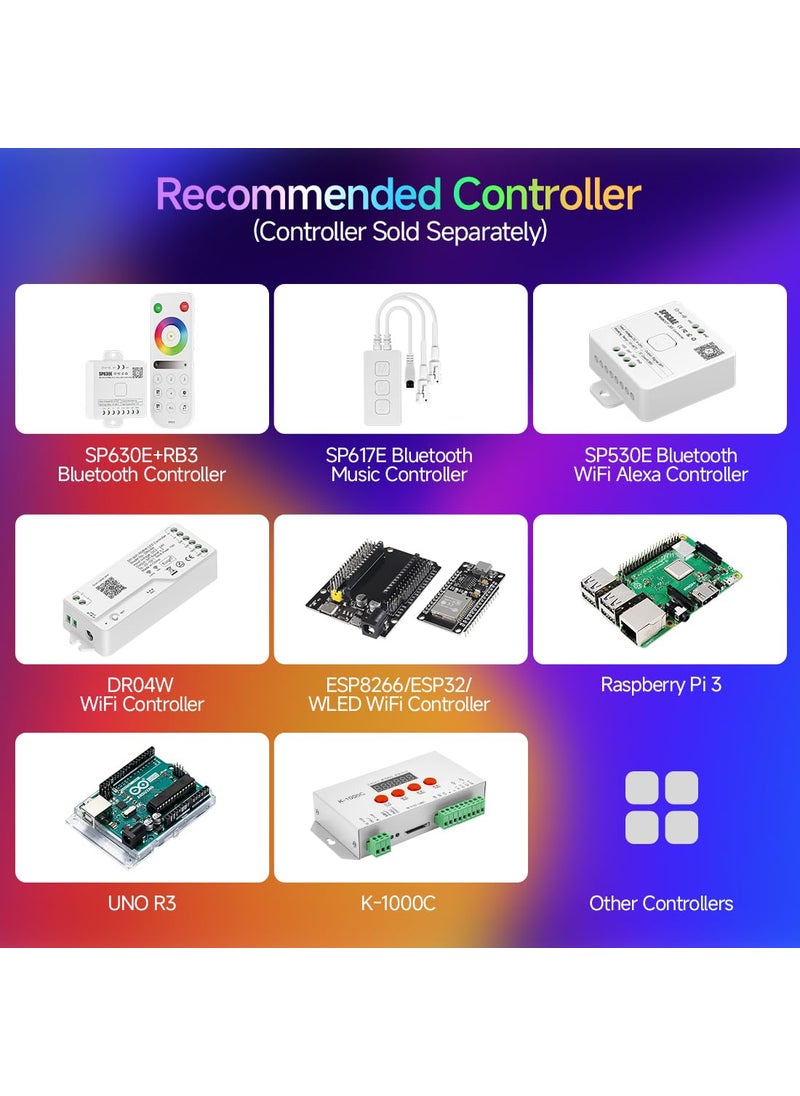 BTF-LIGHTING BTF-LIGHTING SK6812(WS2812B) RGBW LED Chips 100PCS RGB+Natual White Individually Addressable 5050SMD Module Pixels Light DC5V White PCB Chasing Dream Color for Christmas(No Adapter or Controller)  - Image 4