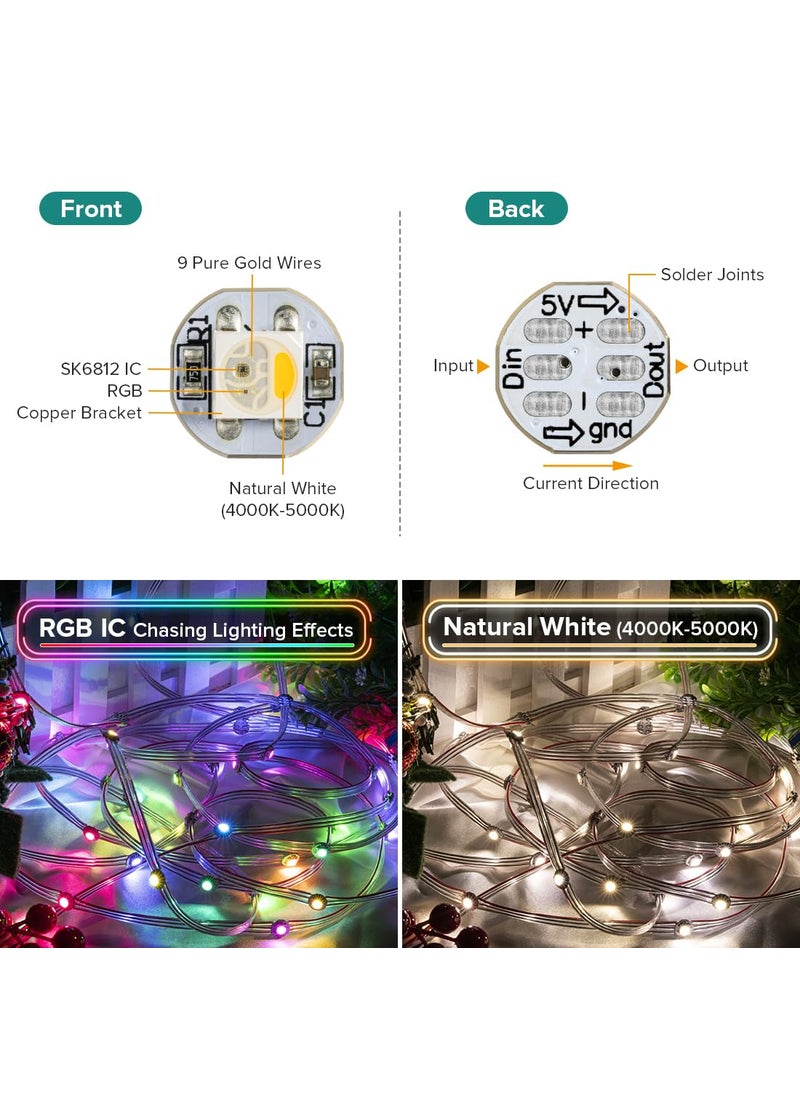 BTF-LIGHTING BTF-LIGHTING SK6812(WS2812B) RGBW LED Chips 100PCS RGB+Natual White Individually Addressable 5050SMD Module Pixels Light DC5V White PCB Chasing Dream Color for Christmas(No Adapter or Controller)  - Image 3