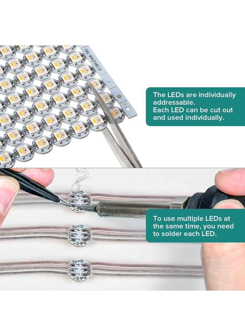 BTF-LIGHTING BTF-LIGHTING SK6812(WS2812B) RGBW LED Chips 100PCS RGB+Natual White Individually Addressable 5050SMD Module Pixels Light DC5V White PCB Chasing Dream Color for Christmas(No Adapter or Controller)  - Image 5