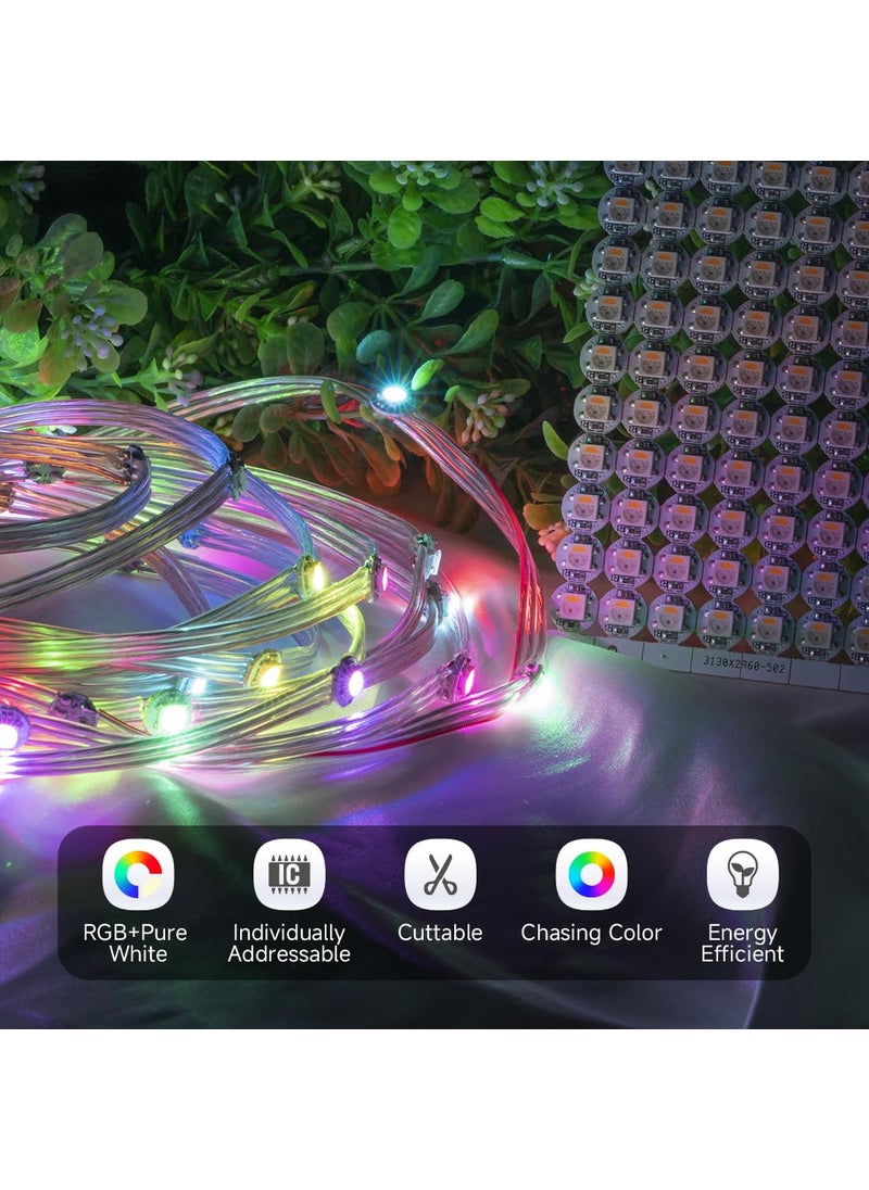 BTF-LIGHTING SK6812(WS2812B) RGBW LED Chips 100PCS RGB+Natual White Individually Addressable 5050SMD Module Pixels Light DC5V White PCB Chasing Dream Color for Christmas(No Adapter or Controller)