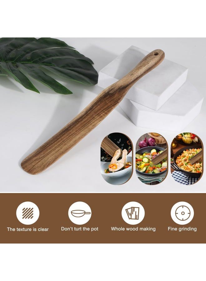 MYRAINBOW 2 Pack Spurtle for Sourdough Starter, Spreading, Cooking, Mixing, Reaching Bottom of Jar, Kitchen Utensils, Spurtles Kitchen Tools Wooden Kitchen Utensils for NonStick Cookware - Image 3