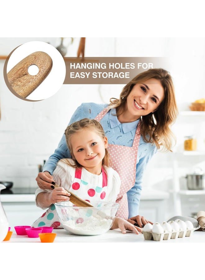 MYRAINBOW 2 Pack Spurtle for Sourdough Starter, Spreading, Cooking, Mixing, Reaching Bottom of Jar, Kitchen Utensils, Spurtles Kitchen Tools Wooden Kitchen Utensils for NonStick Cookware - Image 5
