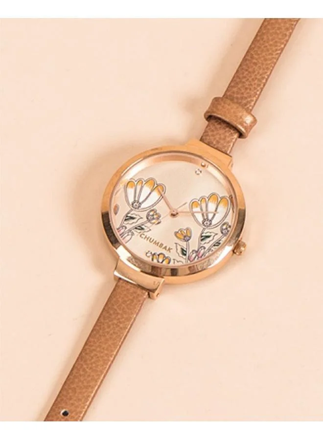 TEAL by Chumbak Early Blossom Wrist Watch - Rose Gold