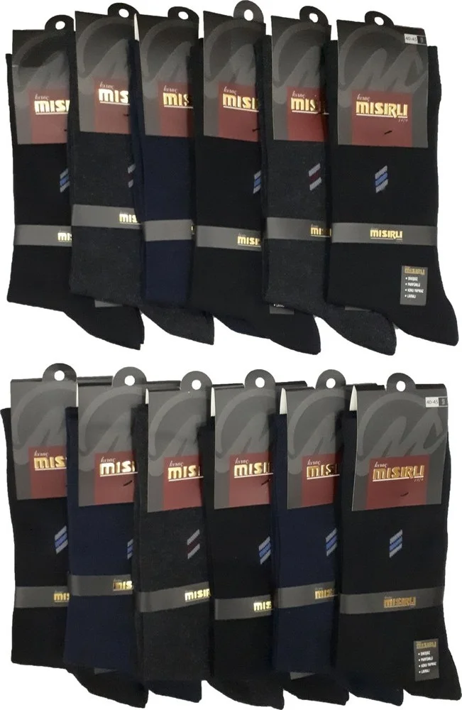 Mısırlı Çorap ÇorapDiyarı & Kıraç Egyptian Cotton Seamless Seasonal 12 Pieces Men's Socks