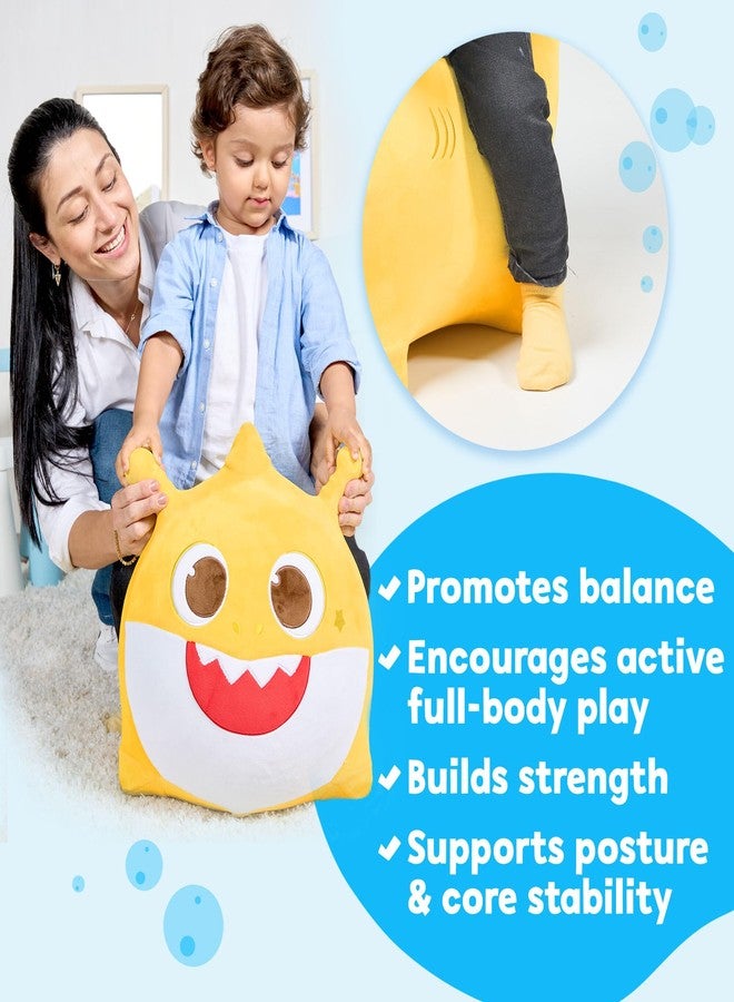 JITTERYGIT Baby Shark Official Bouncy Hopper Plush Musical Singing Toy - Inflatable Animal Ride On for Indoor & Outdoor - Birthday Gift for Kids & Toddlers (Boys & Girls) Ages 18+ Months (Yellow) - Image 4
