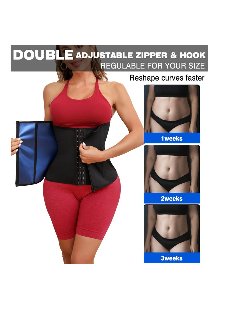 SYOSI Waist Trainer for Women Belly Fat Sauna Suit Waist Trimmer Sweat Bands for Stomach Weight Loss Workout Belt (L Size) - Image 5