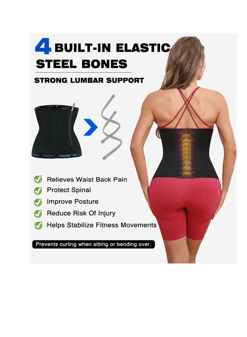 SYOSI Waist Trainer for Women Belly Fat Sauna Suit Waist Trimmer Sweat Bands for Stomach Weight Loss Workout Belt (L Size) - Image 3