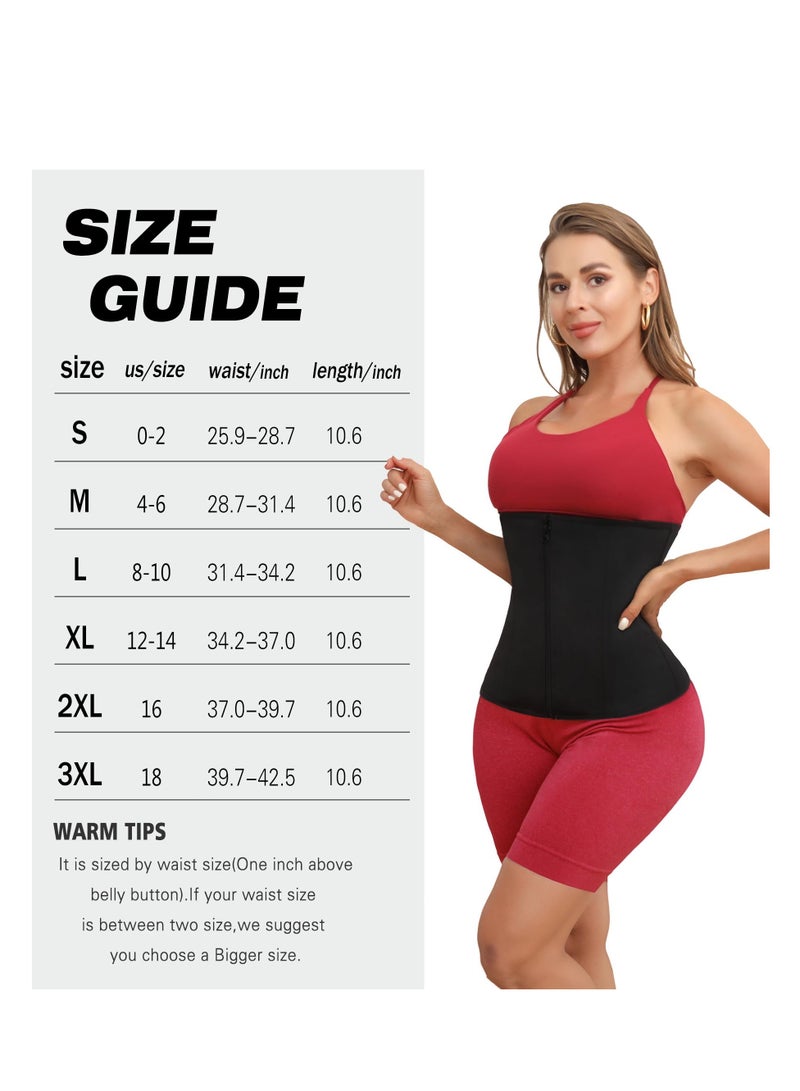 SYOSI Waist Trainer for Women Belly Fat Sauna Suit Waist Trimmer Sweat Bands for Stomach Weight Loss Workout Belt (L Size) - Image 2