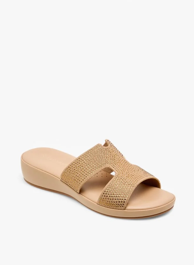 Le Confort Women's Rhinestone Embellished Slip-On Comfort Sandals
