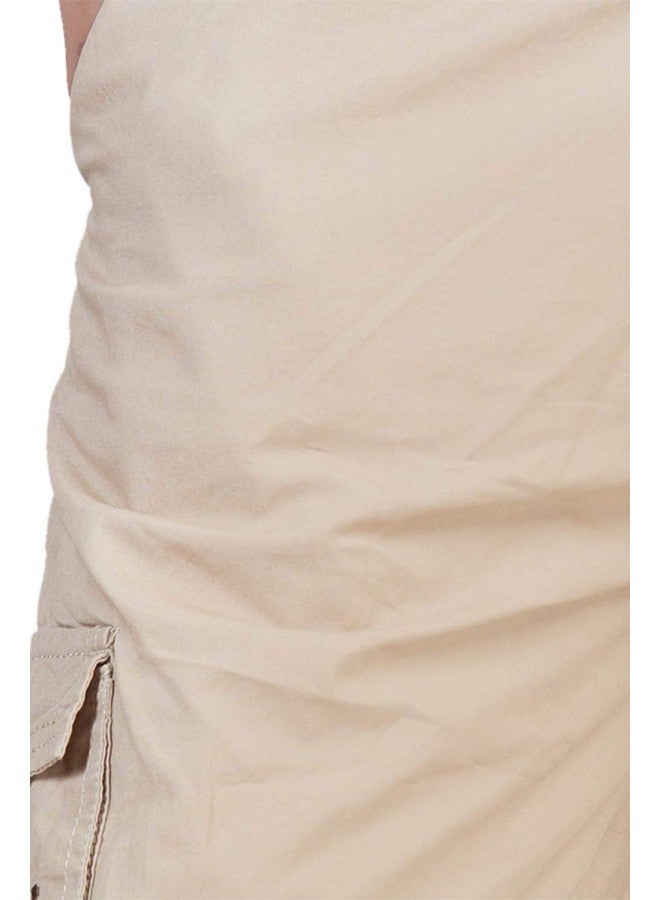 0-Degree 0-DEGREE Men's Regular Fit Three Quarter Shorts Beige 34 Inch Waist - Image 4