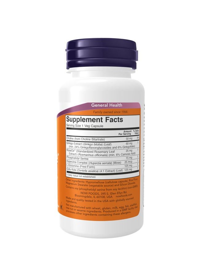 now Supplements, Brain Elevate™, Featuring Ginkgo Biloba, RoseOx® and Phosphatidyl Serine, 60 Veg Capsules - Image 2