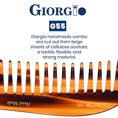 Giorgio G55 Wide Tooth Comb for Wet Hair Detangling, Hair Combs for Thin to Medium Thickness Hair Detangler, Hair Combs for Women, Handmade Large Tooth Rake Comb Saw-Cut and Hand Polished - Image 5