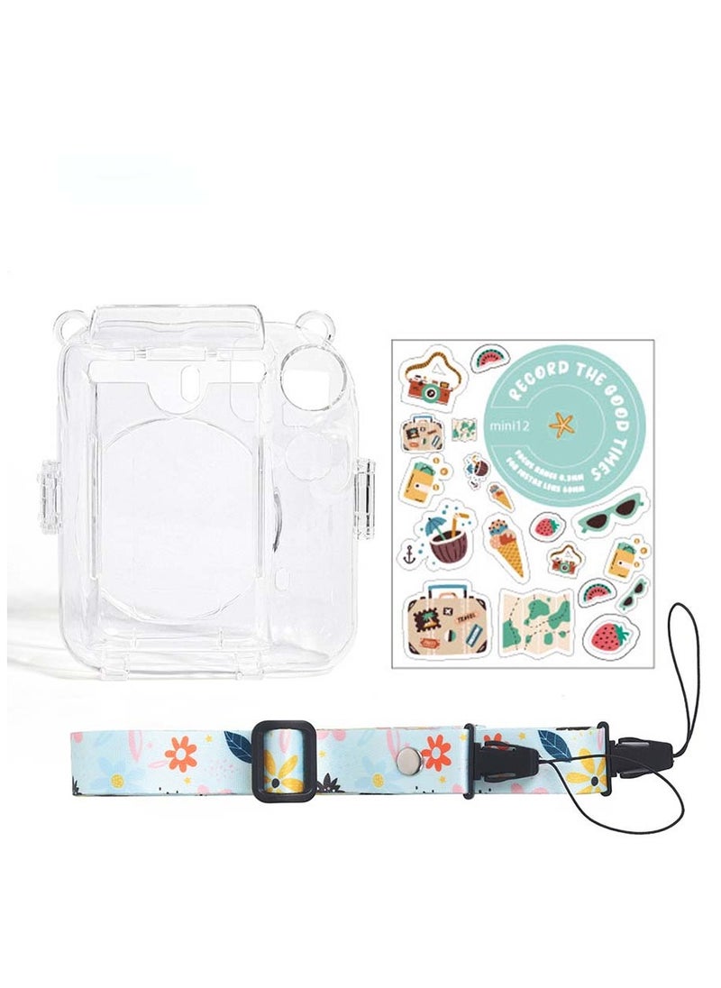 Generic Protective Clear Case Hard Case For Fujifilm Instax Mini 12 Instant Camera With Adjustable Strap  Clear  - Image 1