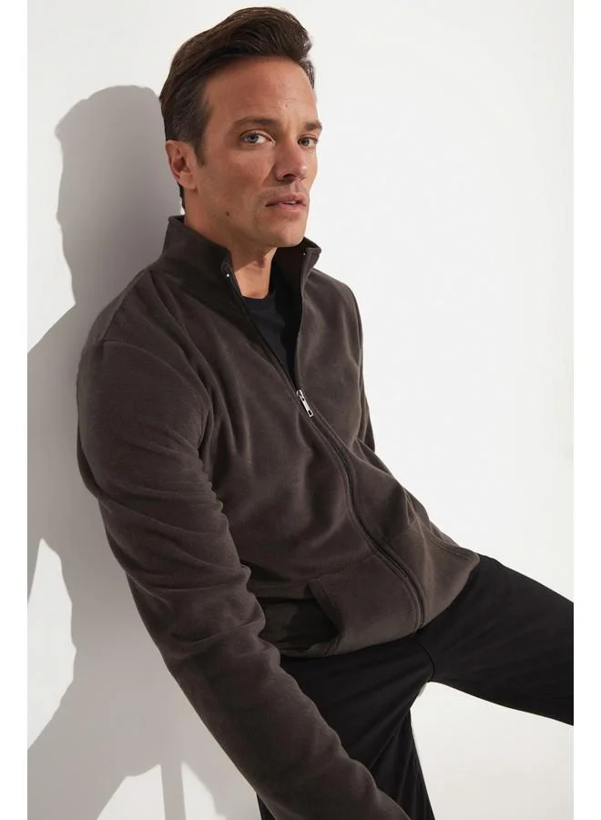 جون June Zipper Polar Sweatshirt Anthracite