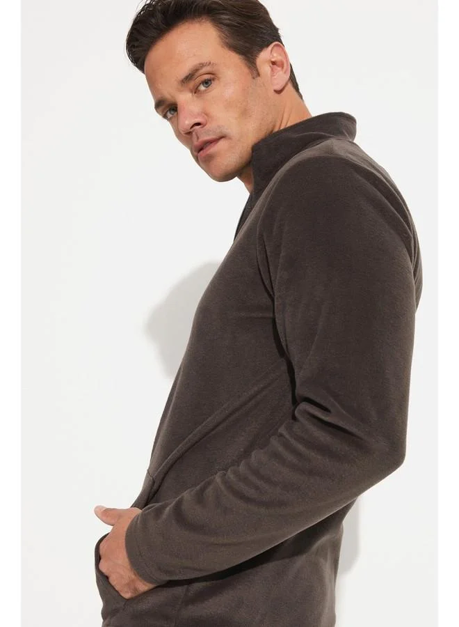 جون June Zipper Polar Sweatshirt Anthracite