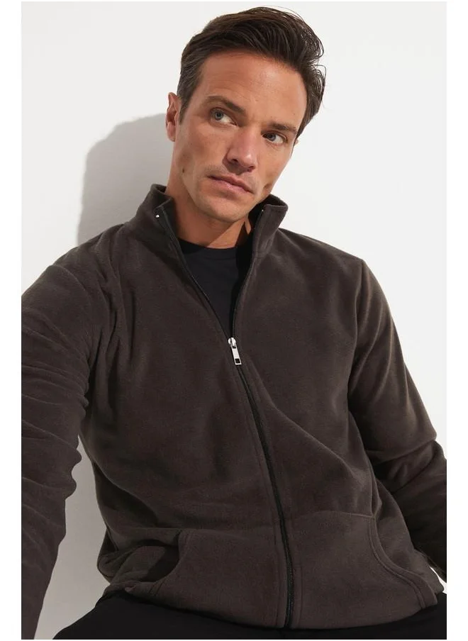 جون June Zipper Polar Sweatshirt Anthracite