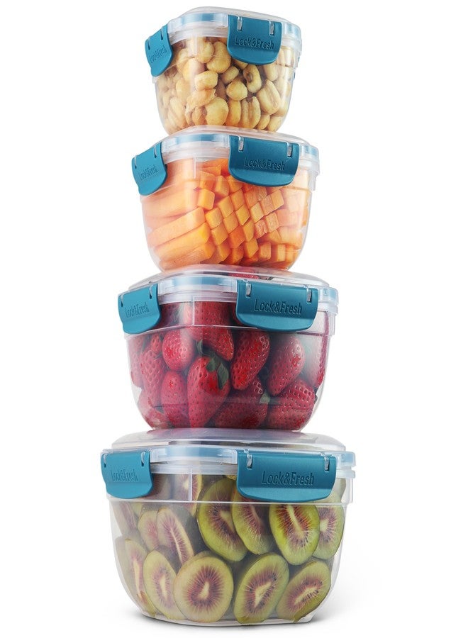 Superio Lock and Fresh Airtight Food Storage Containers with Lids for Kitchen Pantry Organization and Storage, BPA Free, Lunch, and Meal Prep Plastic Containers, 16 oz. Square Sealed Container, Blue - Image 3