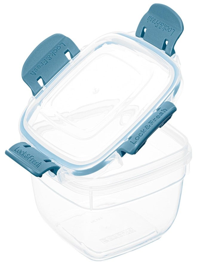 Superio Lock and Fresh Airtight Food Storage Containers with Lids for Kitchen Pantry Organization and Storage, BPA Free, Lunch, and Meal Prep Plastic Containers, 16 oz. Square Sealed Container, Blue - Image 2