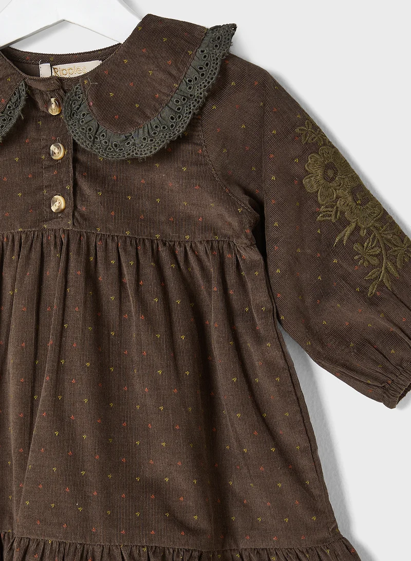 Ripples Corduroy Tiered Dress