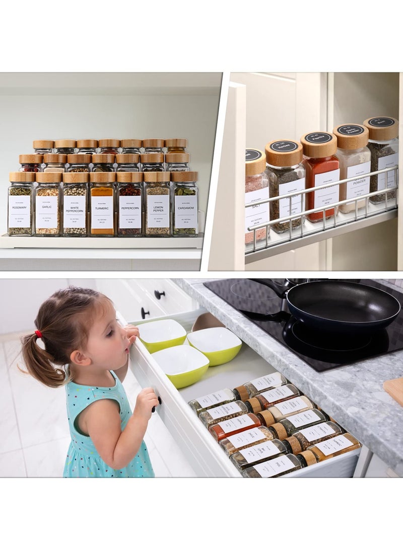 Bukela Spice Jars,Spice Jars with Label 24Pcs,Seasoning Containers,Glass Spice Jars with Bamboo Lids,Kitchen Essentials,Spices Container Set,Kitchen Set,Seasoning Organizer,Spice Rack Organizer for Cabinet - Image 4