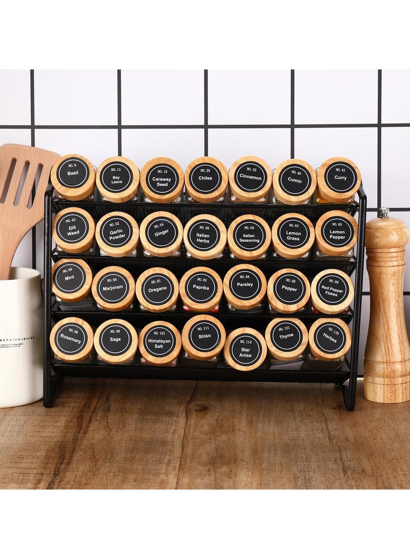 Bukela Spice Jars,Spice Jars with Label 24Pcs,Seasoning Containers,Glass Spice Jars with Bamboo Lids,Kitchen Essentials,Spices Container Set,Kitchen Set,Seasoning Organizer,Spice Rack Organizer for Cabinet - Image 5